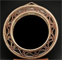 Handmade Round Pottery Wall Mirror By Artist Ivey