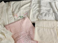 Large lot of 12 + Vintage Pillowcases & Sheet