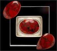 Red Brecciated Jasper Collection (3) .925