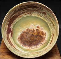 Banded Green Onyx Serving Bowl