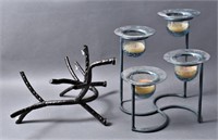 Wrought Iron Candle Holder & Various Decor+