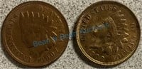 1907 high-grade Indian head pennies group of two