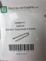 Bamboo 4" Tongs 100pcs - New