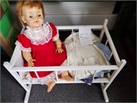 Dolls, cradle and clothes