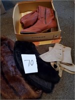 Vintage clothing boots and furs