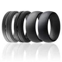 4 Pack - Silicone Size 10 Ring for Men - Engraved