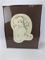 1970S WILLIAM TARA SIGNED LITHOGRAPH GIRL WITH