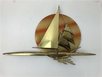 Vintage Brass Sailing Wall Decor