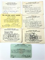1950s / 60s Hunter Safety Certificates