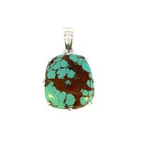 GIA Appraised 55.76 CT Turquoise Pendant SS