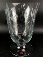 Gorham 12" Etched Crystal Centerpiece Vase