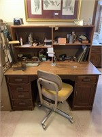 Desk, Office Chair & Contents