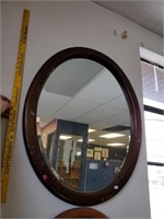 Oval Mirror Wooden Frame