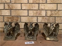 (3) Brass Eagle Book Ends