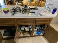 Dishes, Pots, Pans, etc in Upper & Lower Cabinets