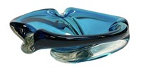 Chalet Canada Blue Art Glass Dish