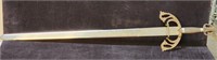 Vintage metal decorative sword with etched blade