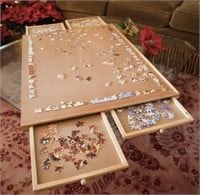 Wooden puzzle table