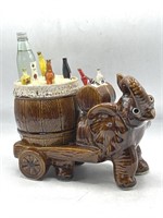 Vintage ceramic elephant bar decor with mini