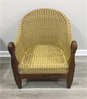 Wicker and wooden chair