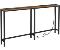 63" Skinny Console Table with Charging Station