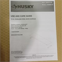 Husky 72" stainless steel work surface