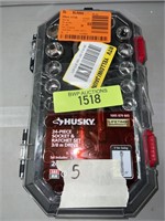 Husky 24pc socket&ratchet set 3/8"