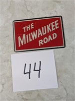 Miniature Tin Milwaukee Road Sign