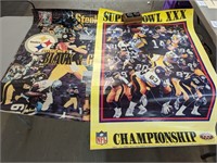 Pair of Vintage Pittsburgh Steelers Posters