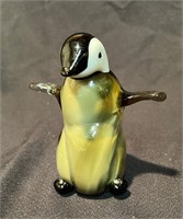 Blown Art Glass (heavy) Penguin Figure Paperweight