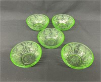 5-Jeanette Floral Poinsettia Green Fruit Bowls