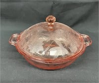 Jeanette Floral Poinsettia Pink Rd Covered Bowl