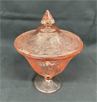 Federal Sharon Pink Covered Candy Dish 7.75"