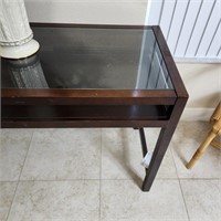 Small Glass top Desk with Pull Out Shelf  (44" w x