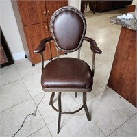 3 Metal and Leather Bar Stools