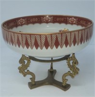 Oriental Bowl with Brass Stand