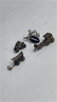 Sterling Bracelet Charms Coach Horses Wagon