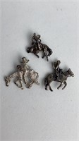 Sterling Bracelet Charms Cowboy Rodeo Horse