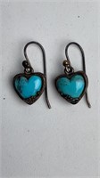 Barse Earrings Thai Sterling 925 Turquoise Heart
