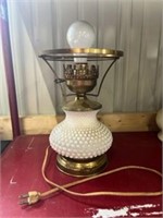 Vintage milk glass lamp