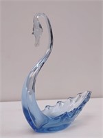 Murano Cased Blue Glass Swan MCM