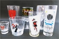 7 Assorted Barware Promo Glasses: Coke Tiffany