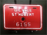 Vtg Bicycle License Plate St Hubert 6155