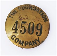 RARE The Foundation Company Employee Brass Pin
