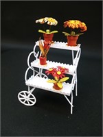 Dollhouse Miniatures White Metal 3 Tier Plant