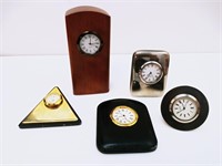 5 Desktop Quartz Clocks Paperweights