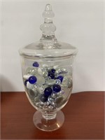 Vintage Glass Apothecary Candy Footed Glass Jar wi