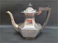 Vtg Birks Silver Plated , Ebony Handle Tea Pot