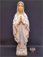 Vtg Lg Catholic Church Mother Mary Plaster Statue
