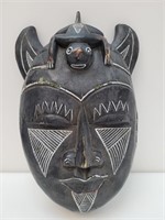 African Carved Turtle Top Mask